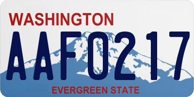 WA license plate AAF0217