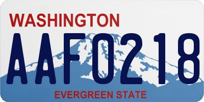 WA license plate AAF0218