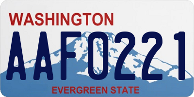 WA license plate AAF0221