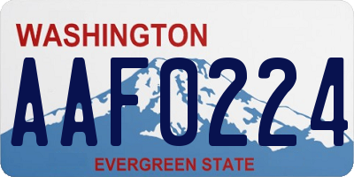 WA license plate AAF0224