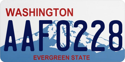 WA license plate AAF0228