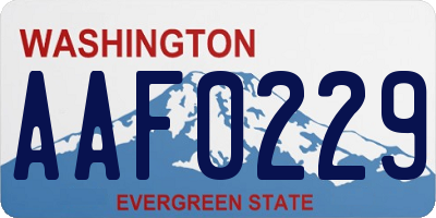 WA license plate AAF0229
