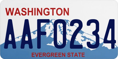 WA license plate AAF0234