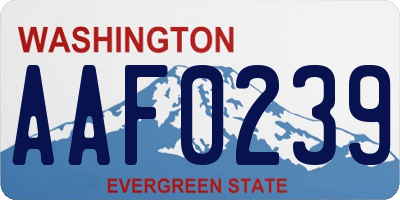 WA license plate AAF0239