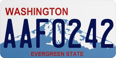 WA license plate AAF0242