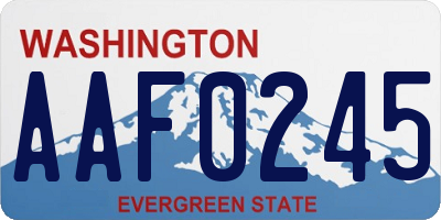 WA license plate AAF0245