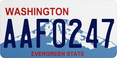 WA license plate AAF0247