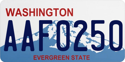 WA license plate AAF0250