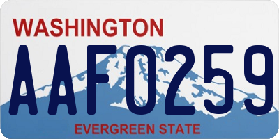 WA license plate AAF0259