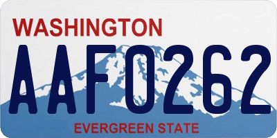 WA license plate AAF0262