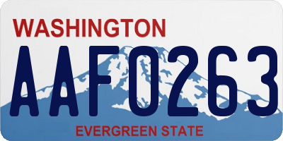 WA license plate AAF0263