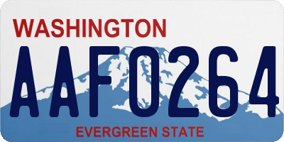 WA license plate AAF0264