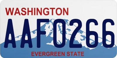 WA license plate AAF0266