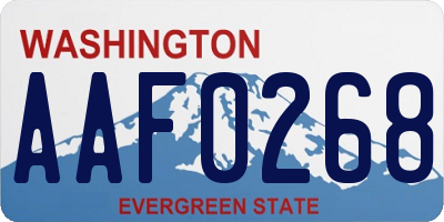 WA license plate AAF0268