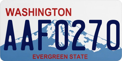 WA license plate AAF0270