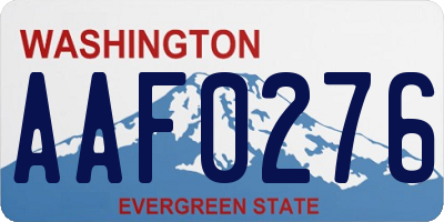 WA license plate AAF0276