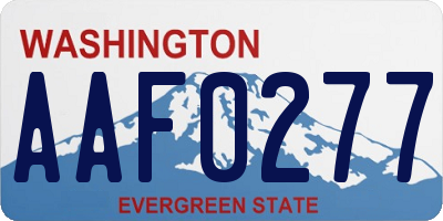 WA license plate AAF0277
