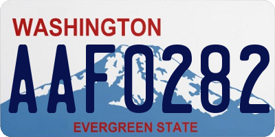 WA license plate AAF0282