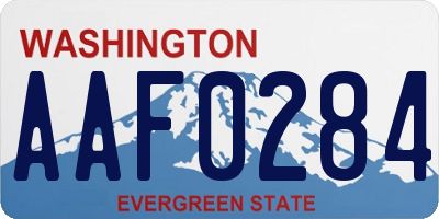 WA license plate AAF0284