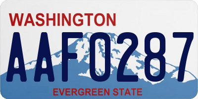 WA license plate AAF0287
