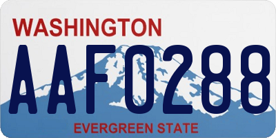 WA license plate AAF0288