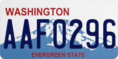 WA license plate AAF0296