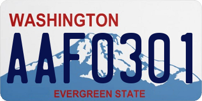 WA license plate AAF0301