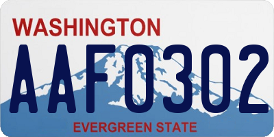 WA license plate AAF0302