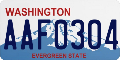 WA license plate AAF0304