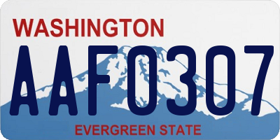WA license plate AAF0307
