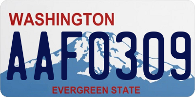 WA license plate AAF0309