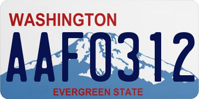 WA license plate AAF0312