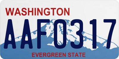 WA license plate AAF0317