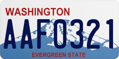 WA license plate AAF0321