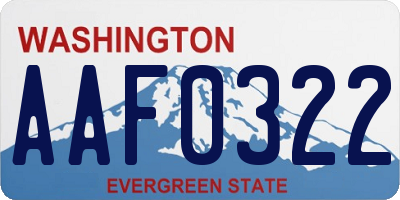 WA license plate AAF0322