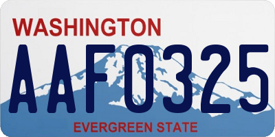 WA license plate AAF0325