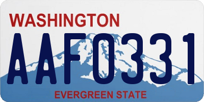 WA license plate AAF0331