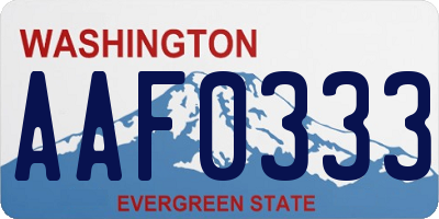 WA license plate AAF0333