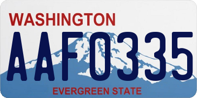 WA license plate AAF0335