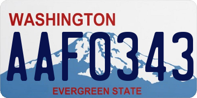 WA license plate AAF0343