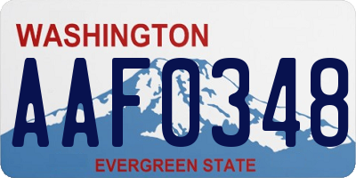 WA license plate AAF0348