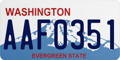 WA license plate AAF0351