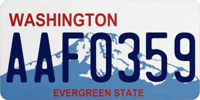 WA license plate AAF0359