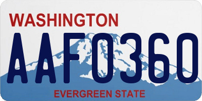 WA license plate AAF0360