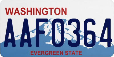 WA license plate AAF0364