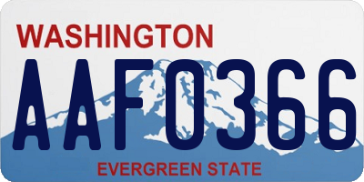 WA license plate AAF0366