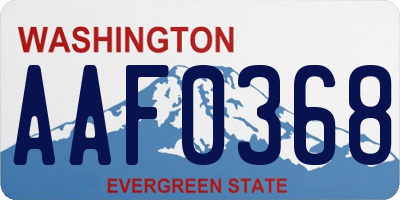 WA license plate AAF0368