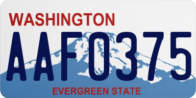 WA license plate AAF0375