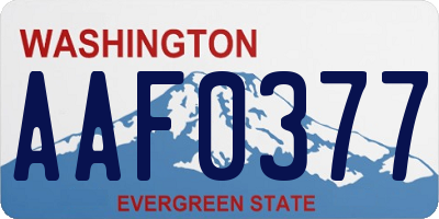 WA license plate AAF0377