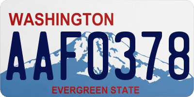 WA license plate AAF0378
